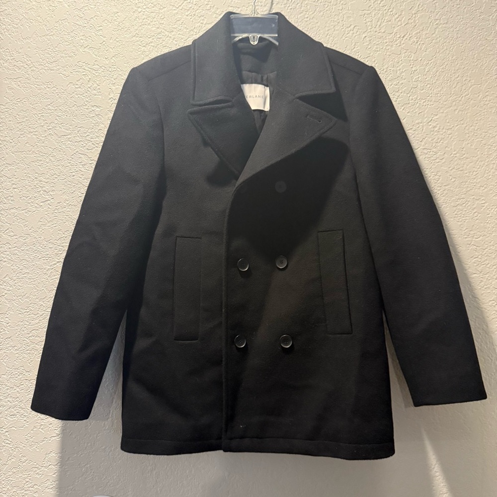 Everlane Women’s Double Breasted Rewool Modern Black Pea Coat Size S/M